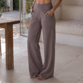 Gladys Pantalones de Mujer Elásticos – Cintura Alta, Bolsillos, Cómodos, Casual Transpirable