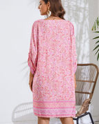 Elena Abito Estivo Donna – Vestito Boho con Scollo a V, Maniche 3/4 & Stampa Floreale
