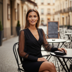 Rica Robe Femme Mini Élégante – Robe Col V, Dentelle, Drapée pour Cocktail