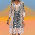 Robe bohème chic Boho Luxe pour femme – Robe bohème élégante avec boutons chic décontracté