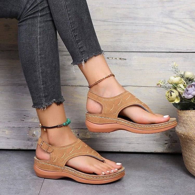 Livia Sandalias Mujer – Cuña Confort, Soporte de Arco, Antideslizantes Ajustables