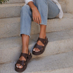 Josefina Sandales Femme – Plateforme Confort, Cuir Vegan, Estivales Élégantes