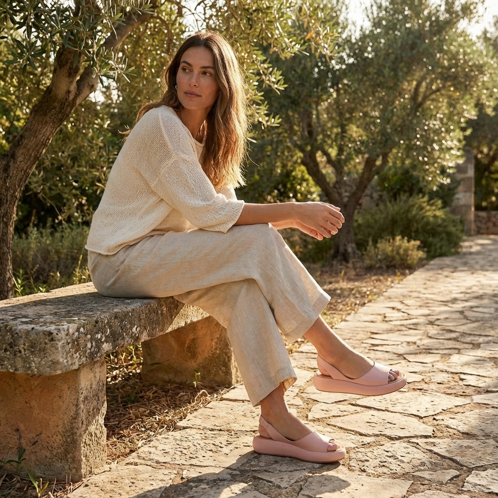 Giada Sandales Femme Compensées – Bout Ouvert, Bride Élastique Confort Estival