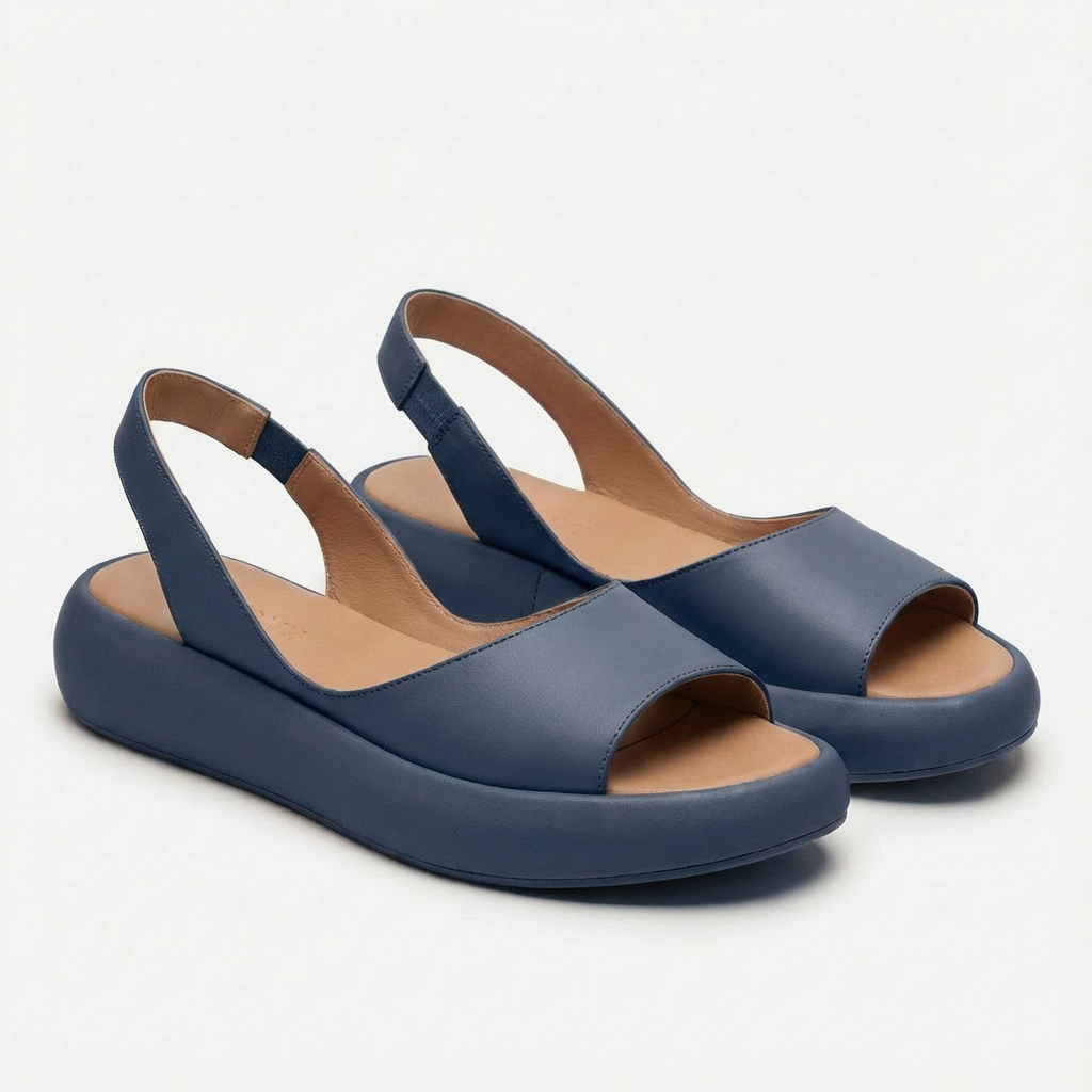 Giada Sandalias Mujer Cuña – Punta Abierta, Correa Elástica Confort Verano