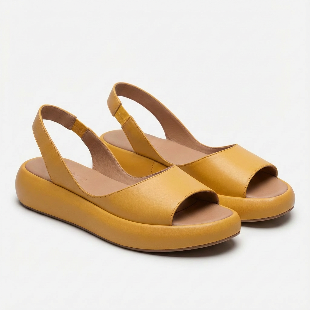 Giada Sandalias Mujer Cuña – Punta Abierta, Correa Elástica Confort Verano