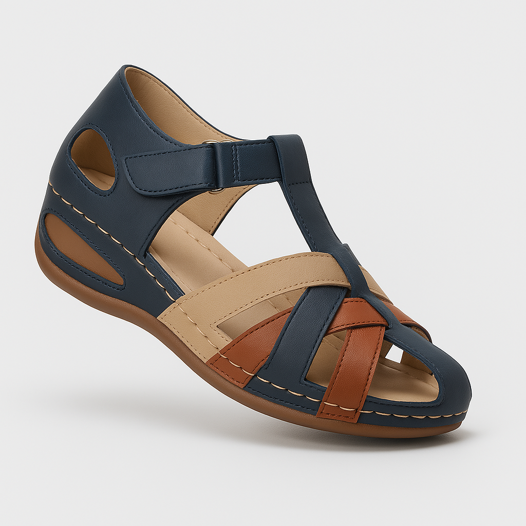 Jedda Sandales Femme Élégantes – Talon Moyen, Brides Croisées Confort Estival