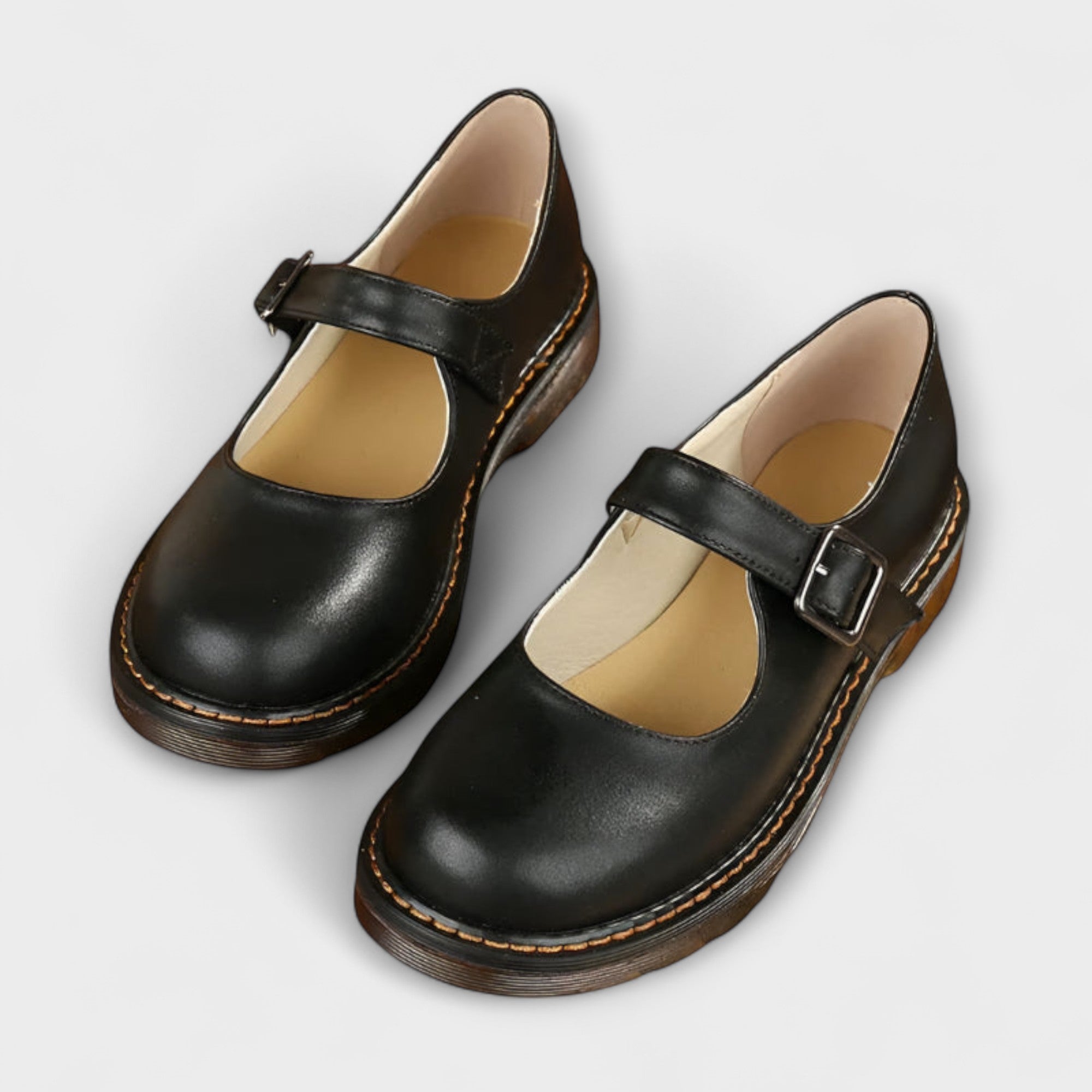 Lindsey Chaussures Femme en Cuir – Mary Jane Classiques, Bride, Semelle Confort Antidérapante
