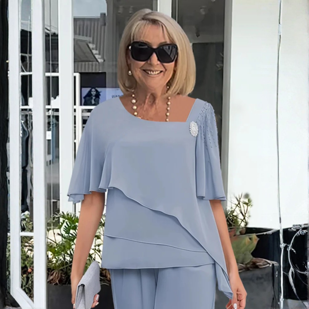 Priscilla Set Donna Due Pezzi – Completo Estivo Elegante con Pantaloni, Leggero Chic
