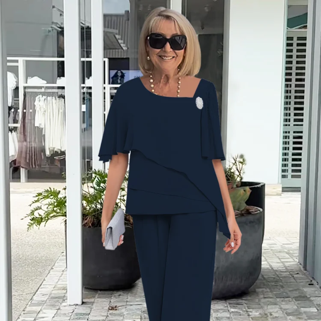 Priscilla Conjunto Mujer Dos Piezas – Conjunto Verano Elegante con Pantalones, Ligero Chic