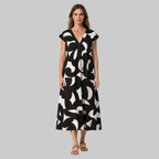 Valeria Robe Femme d'Été – Robe Légère Col V Élégante Imprimé Casual