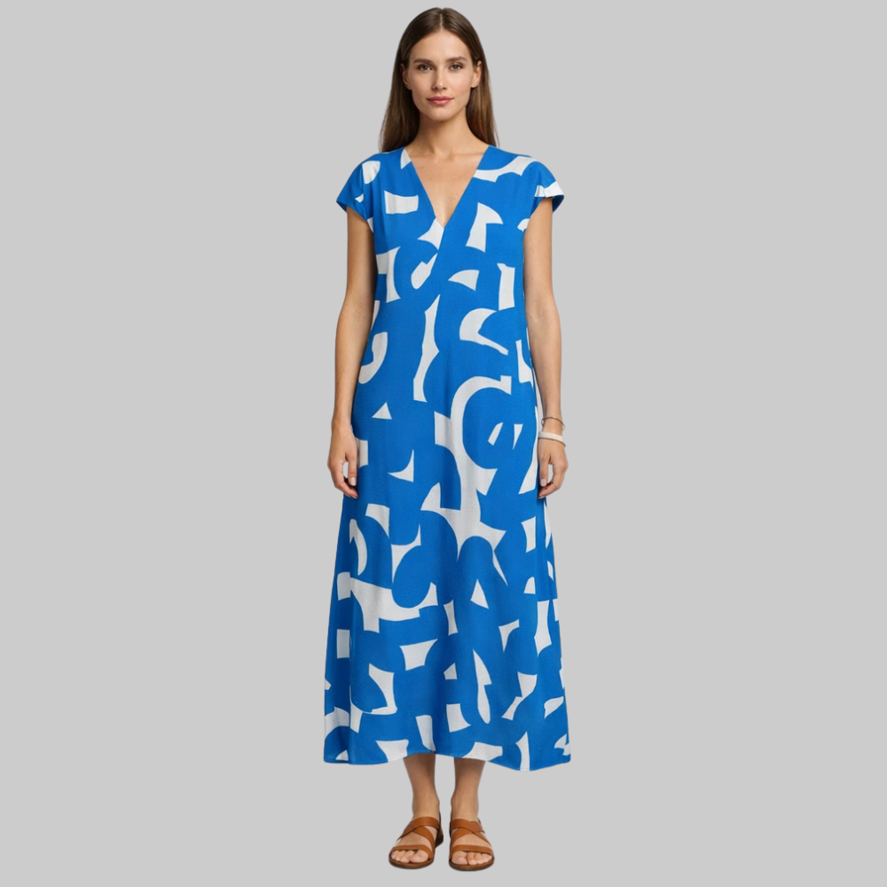 Valeria Vestido Mujer de Verano – Vestido ligero con escote en V elegante con estampado casual