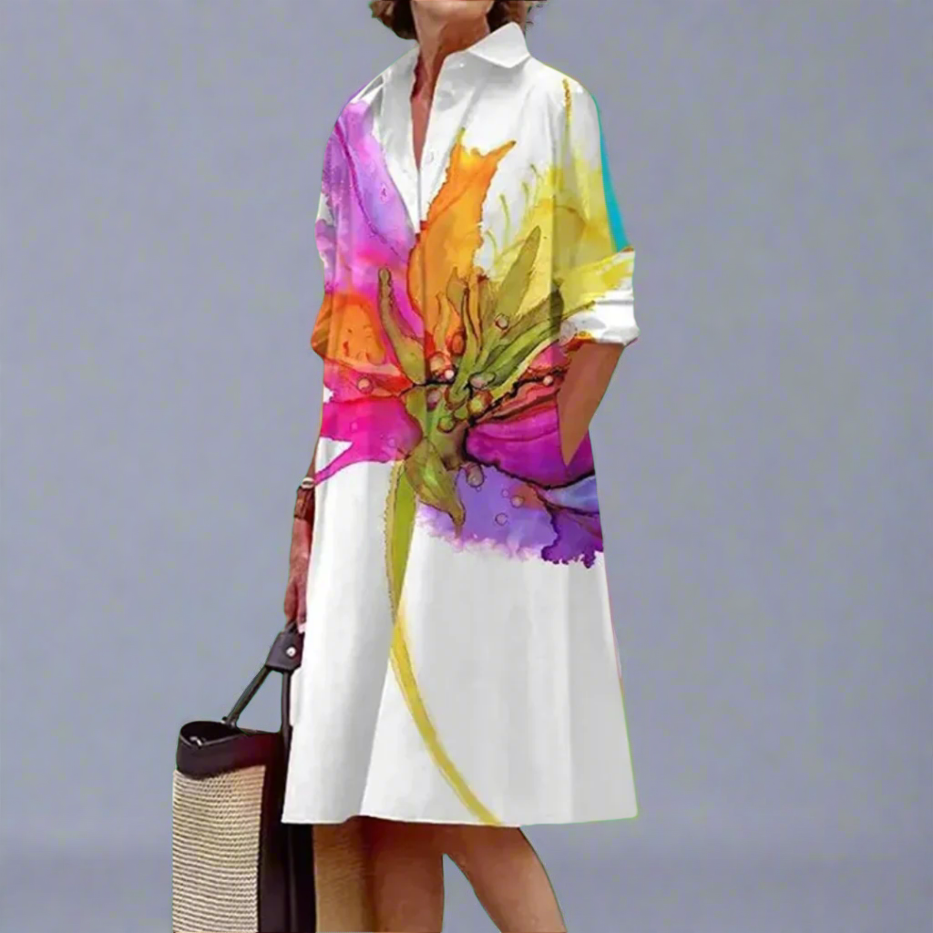 Divine Robe Femme Estivale – Robe Légère Coupe Souple, Décontractée Vacances Chic