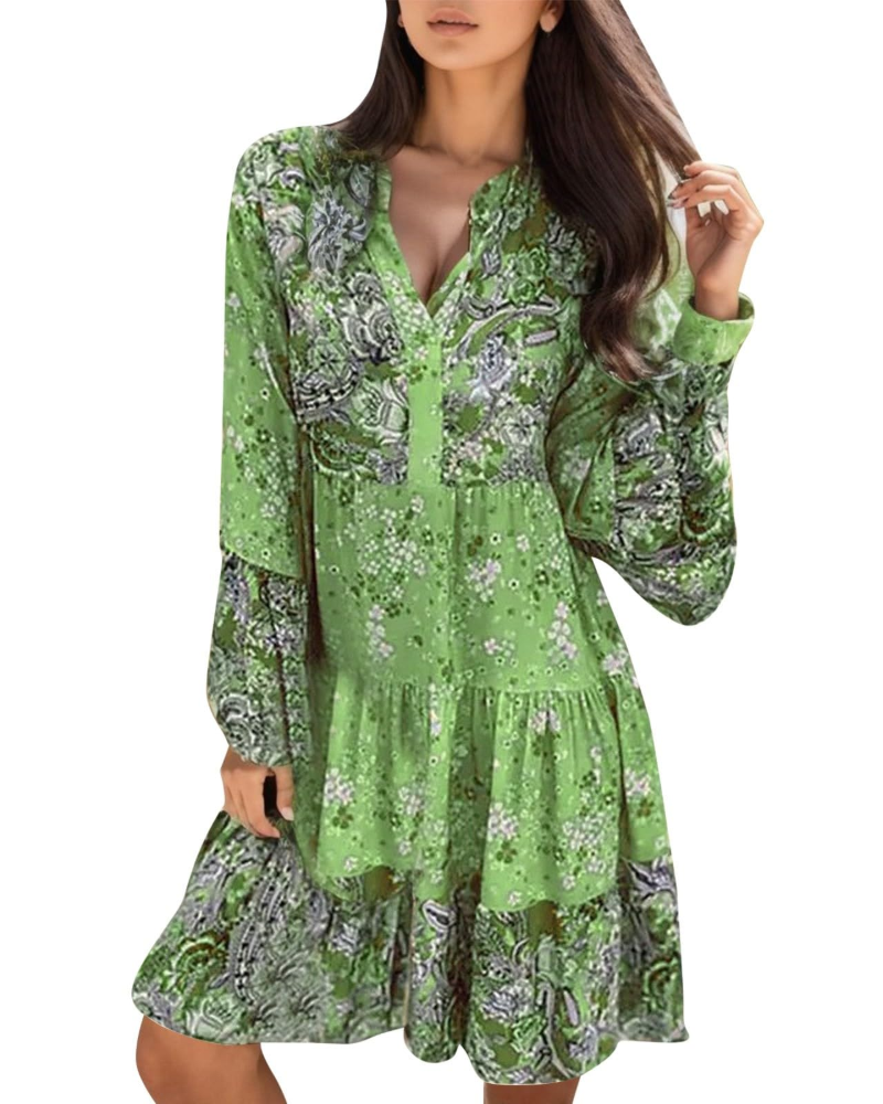 Adeline Abito Midi Donna – Vestito Estivo in Lino Plissettato con Maniche Corte