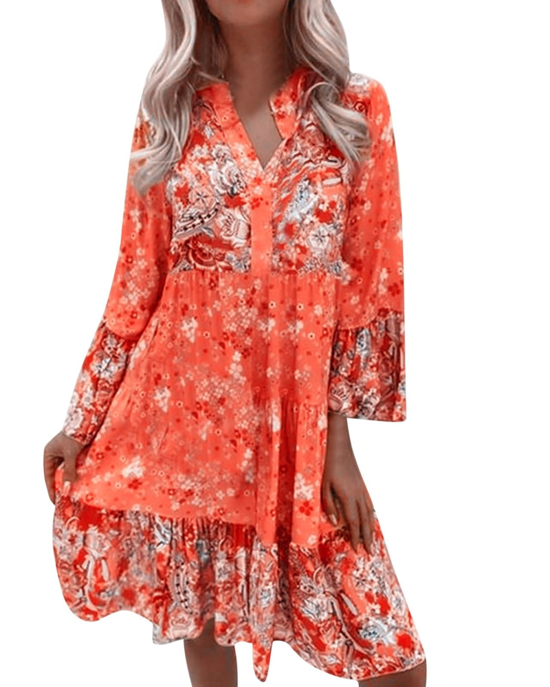 Adeline Abito Midi Donna – Vestito Estivo in Lino Plissettato con Maniche Corte
