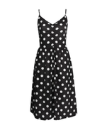 Leah Women's Dress – Sleeveless Halter A-Line Summer Dress with Polka Dot Print