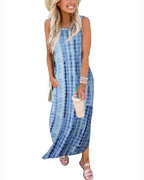 Lily Women's Dress – Casual Maxi Sleeveless Dress with Pockets, Slit & Soft Fit