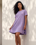 Robe Swing pour Femme Amelia – Robe en Coton Extensible avec Panneaux, Col Rond et Manches Courtes