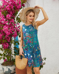 Naomi Vestito Donna Midi – Senza Maniche, Girocollo, Tasche & Stampa Floreale