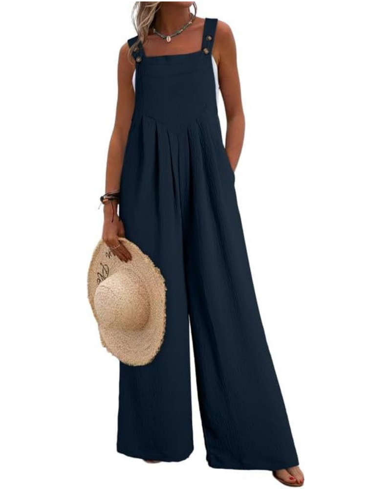 Kendall Tuta Donna Casual – Smanicata con Scollo Quadrato e Pantaloni a Gamba Larga