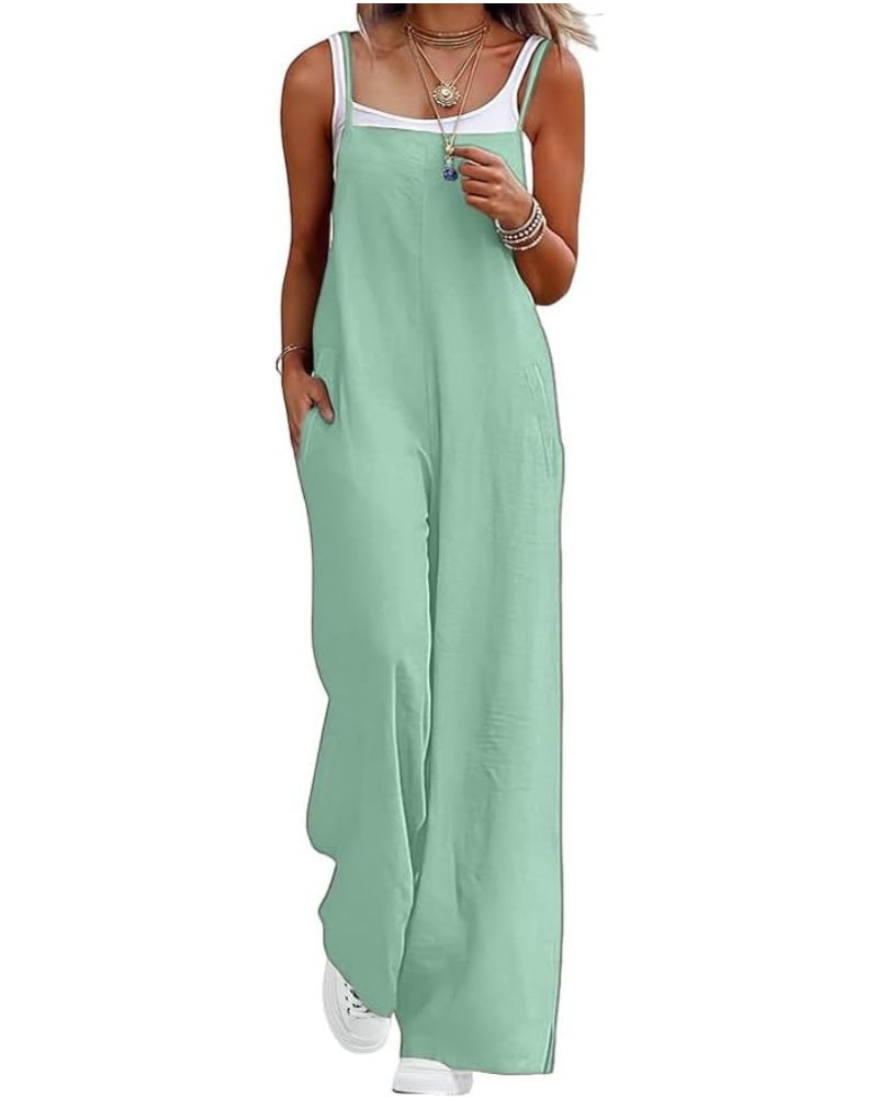 Tabitha Salopette Donna Casual – Smanicata con Scollo Quadrato e Gamba Larga