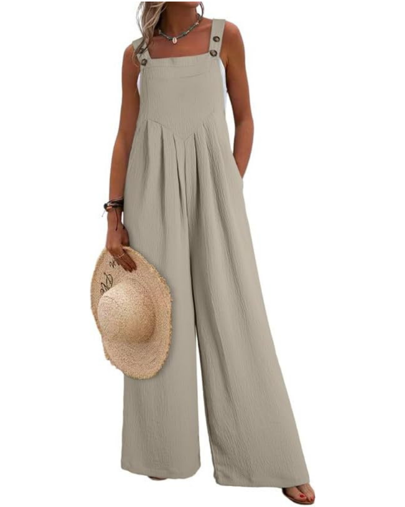Kendall Tuta Donna Casual – Smanicata con Scollo Quadrato e Pantaloni a Gamba Larga