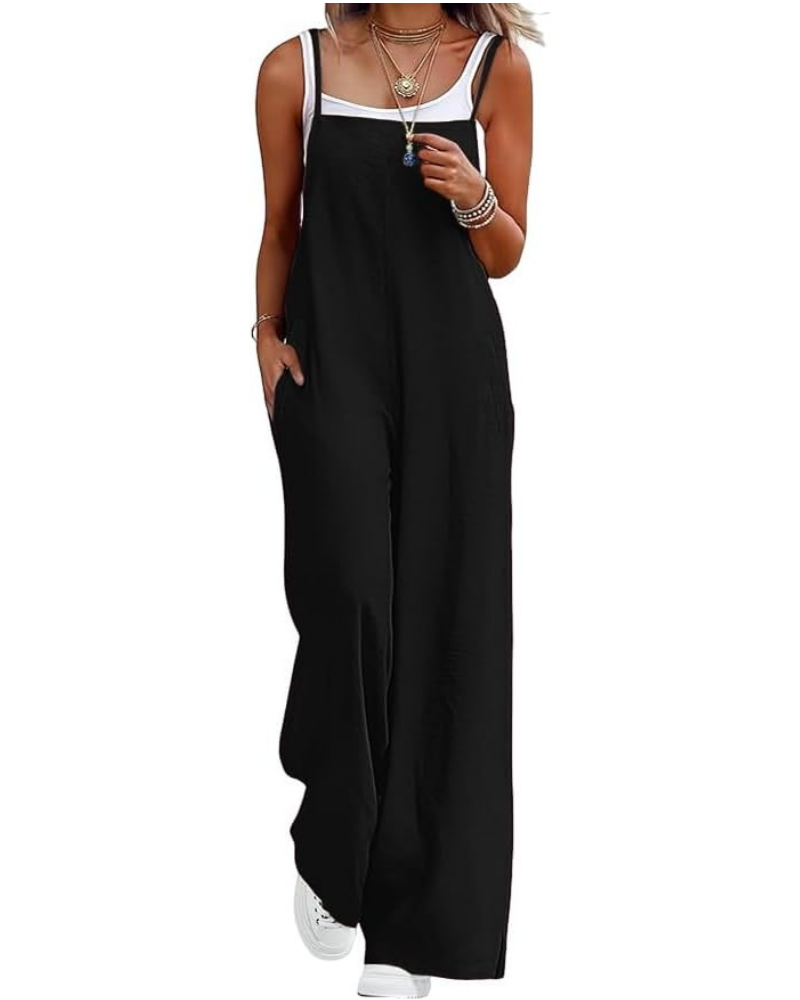 Tabitha Salopette Donna Casual – Smanicata con Scollo Quadrato e Gamba Larga