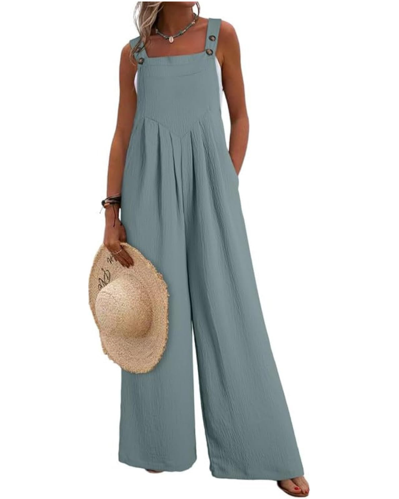 Kendall Tuta Donna Casual – Smanicata con Scollo Quadrato e Pantaloni a Gamba Larga