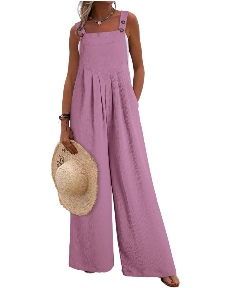 Kendall Tuta Donna Casual – Smanicata con Scollo Quadrato e Pantaloni a Gamba Larga