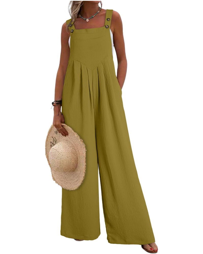 Kendall Tuta Donna Casual – Smanicata con Scollo Quadrato e Pantaloni a Gamba Larga