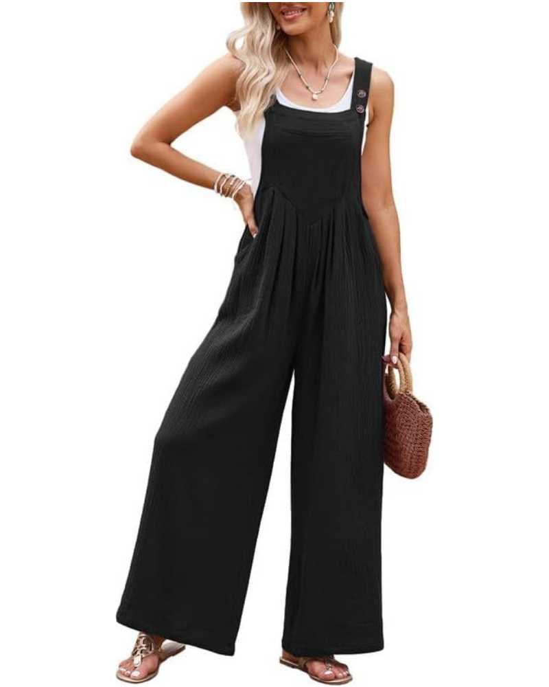 Kendall Tuta Donna Casual – Smanicata con Scollo Quadrato e Pantaloni a Gamba Larga