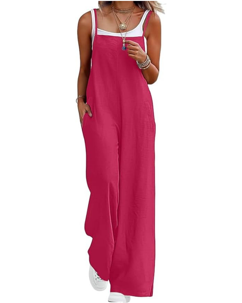 Tabitha Salopette Donna Casual – Smanicata con Scollo Quadrato e Gamba Larga