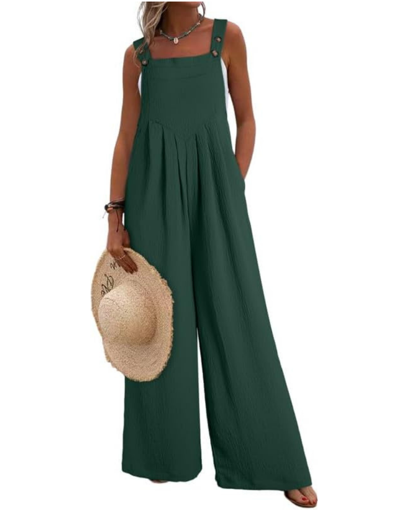 Kendall Tuta Donna Casual – Smanicata con Scollo Quadrato e Pantaloni a Gamba Larga
