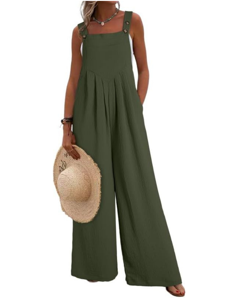 Kendall Tuta Donna Casual – Smanicata con Scollo Quadrato e Pantaloni a Gamba Larga