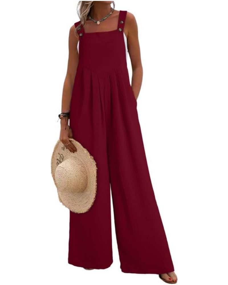Kendall Tuta Donna Casual – Smanicata con Scollo Quadrato e Pantaloni a Gamba Larga