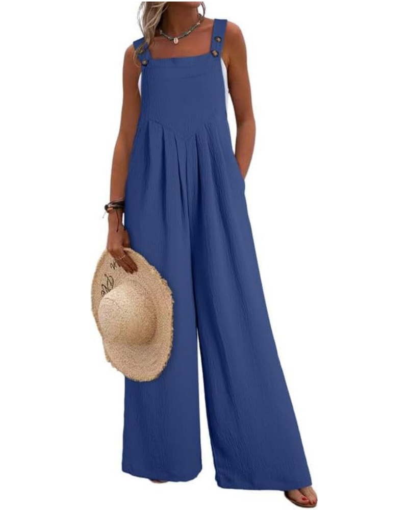 Kendall Tuta Donna Casual – Smanicata con Scollo Quadrato e Pantaloni a Gamba Larga