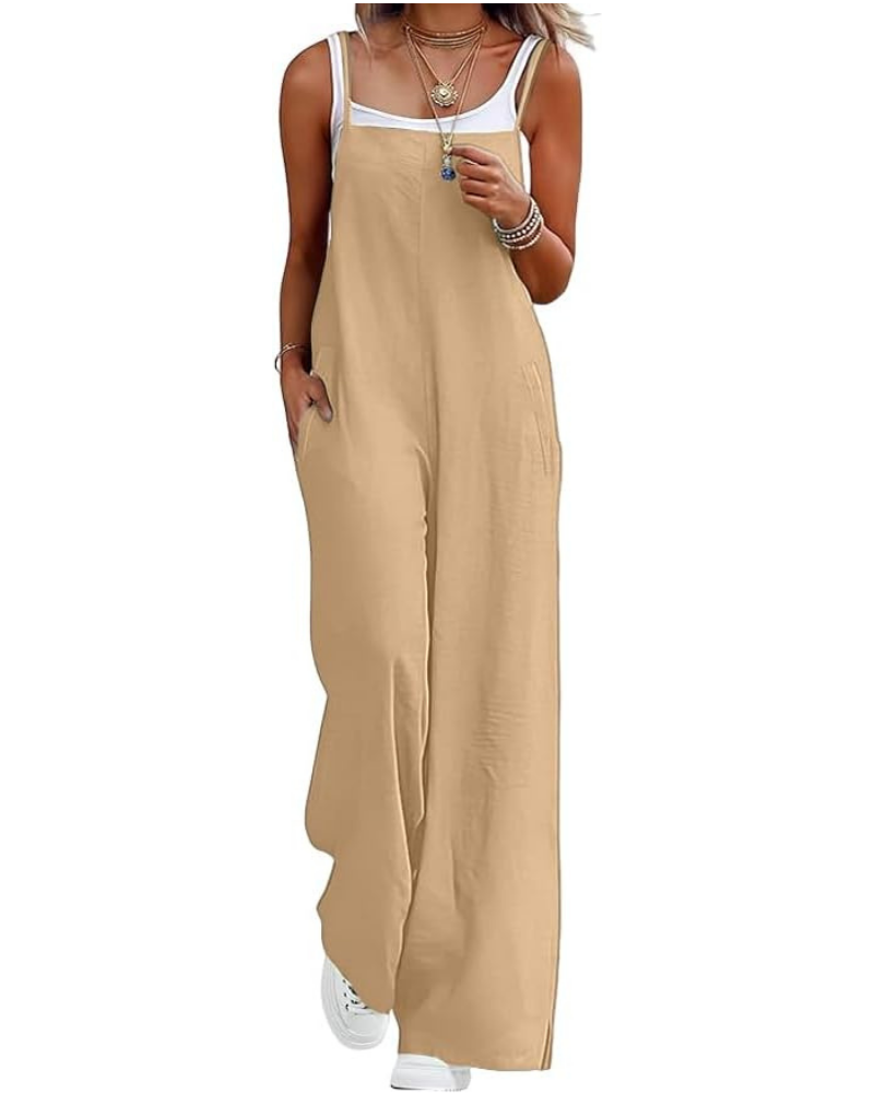 Tabitha Salopette Donna Casual – Smanicata con Scollo Quadrato e Gamba Larga