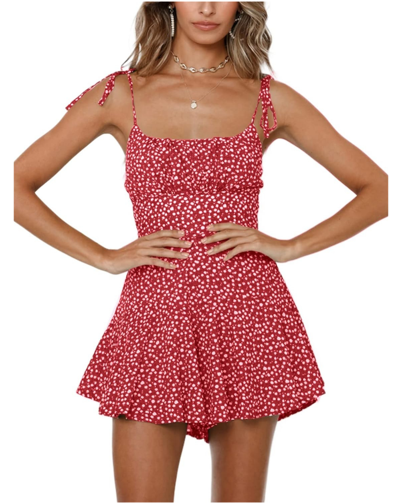 Winslet Pagliaccetto Donna Boho – Floreale con Corpetto Smock e Spalline Regolabili