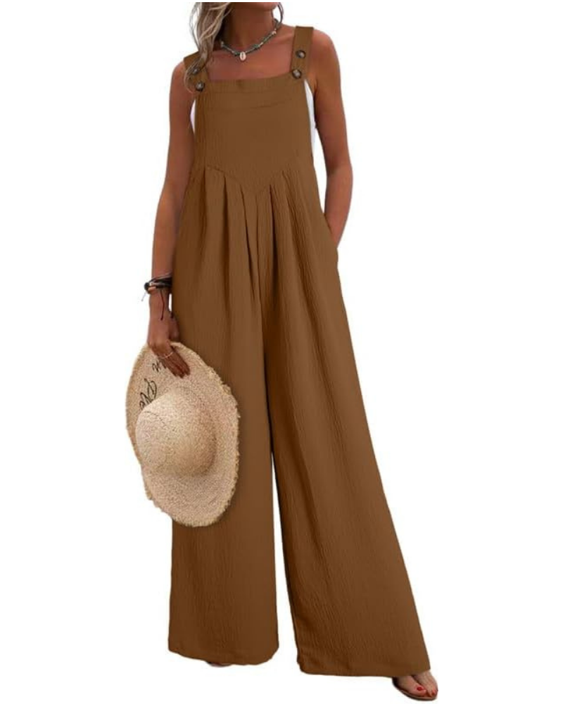 Kendall Tuta Donna Casual – Smanicata con Scollo Quadrato e Pantaloni a Gamba Larga