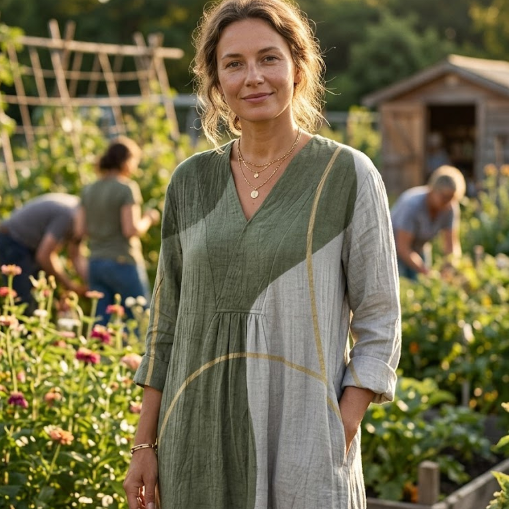 Olivia Robe Femme d'Été – Robe Vert Olive Fluide, Légère, Élégante Décontractée