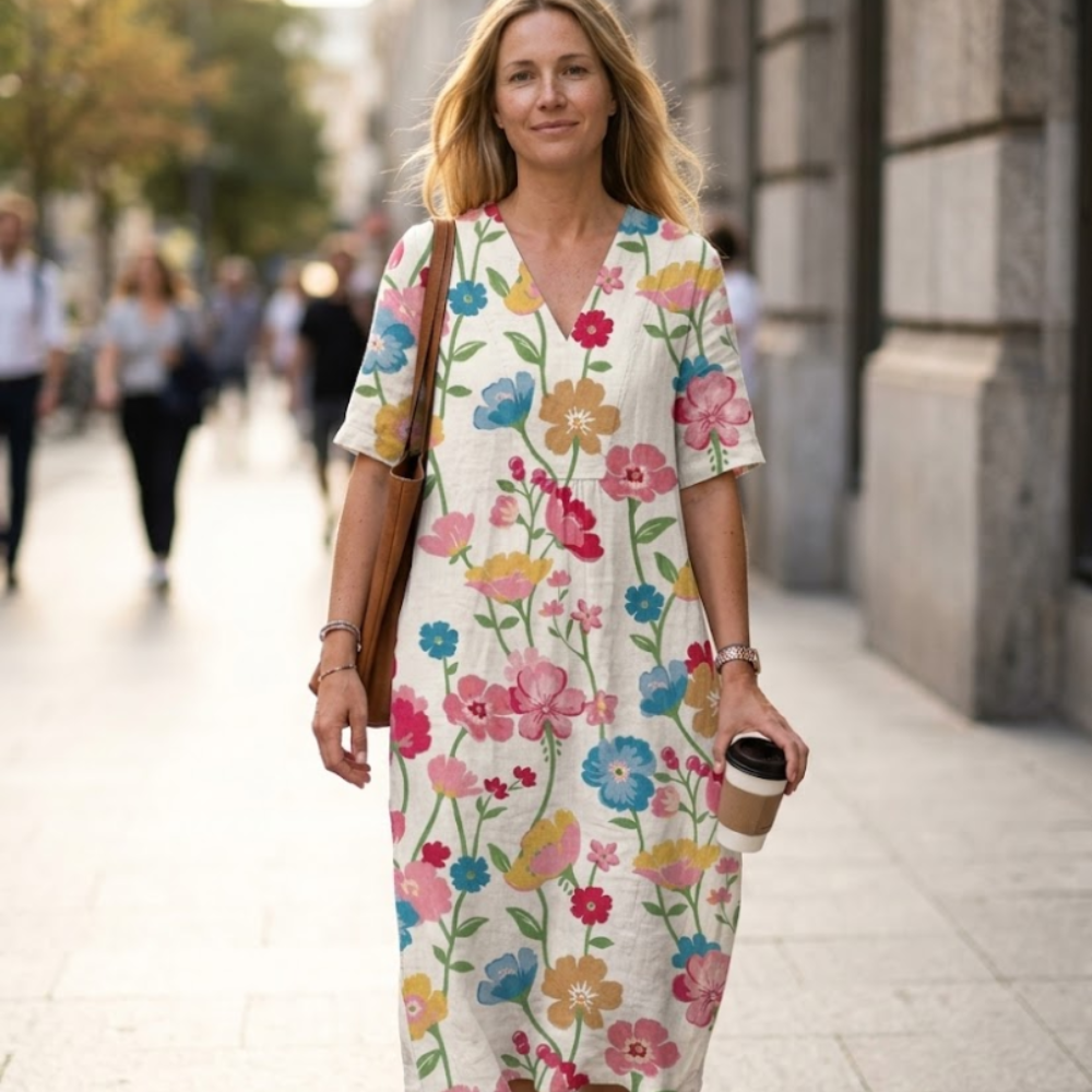 Aurora Robe Maxi Élégante pour Femme – Robe de Cérémonie avec Manches Longues et Poches