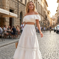 Jelly Skirt for Women – Boho Maxi Skirt with Lace Details and Pockets