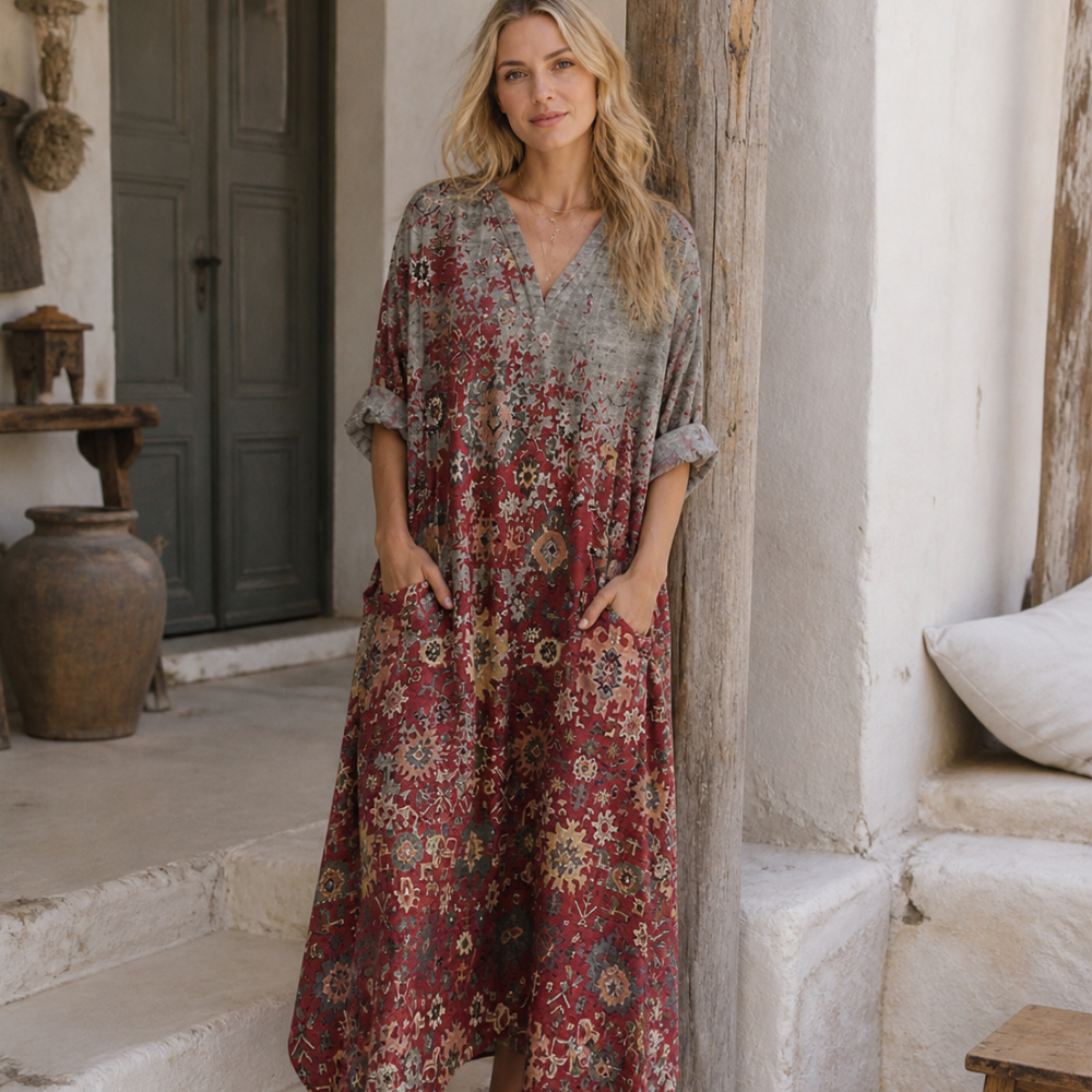 Robe élégante Lunie pour femme – Robe fluide raffinée, style polyvalent chic décontracté