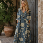 Robe vintage Milagros pour femme – Robe midi à imprimé géométrique, légère élégante