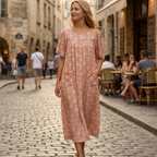 Marta Robe Maison Femme – Robe Confortable en Coton, Boutons et Poches Relax