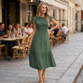Zoe Abito Estivo Donna – Vestito A-Line con Volant, Vita Elasticizzata e Fodera