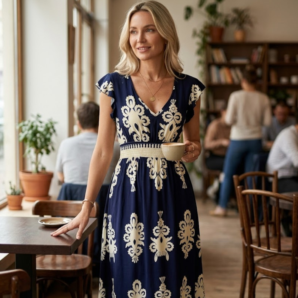Giulia Vestito Maxi Boho da Donna – Abito Estivo Floreale Casual da Spiaggia