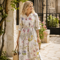 Jenny Robe Femme Midi Coton Lin – Robe Élégante avec Lanières, Légère Casual Chic