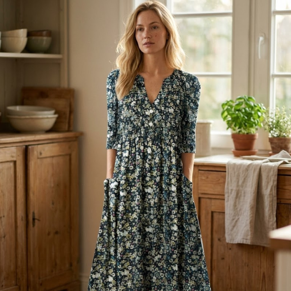 Bianca Robe Bohème d'Été pour Femme – Robe Mini Florale avec Col en V Élégant