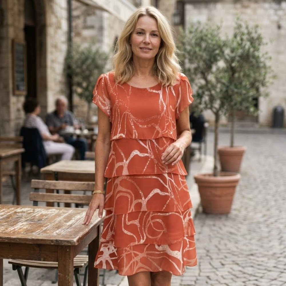 Aurora Robe Bohème d'Été pour Femme – Robe Midi Fleurie avec Volants et Col Rond