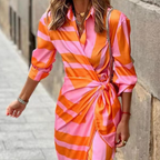 Tanya Robe Femme d'Été – Robe Midi Colorée, Élégante Fluide Décontractée Chic
